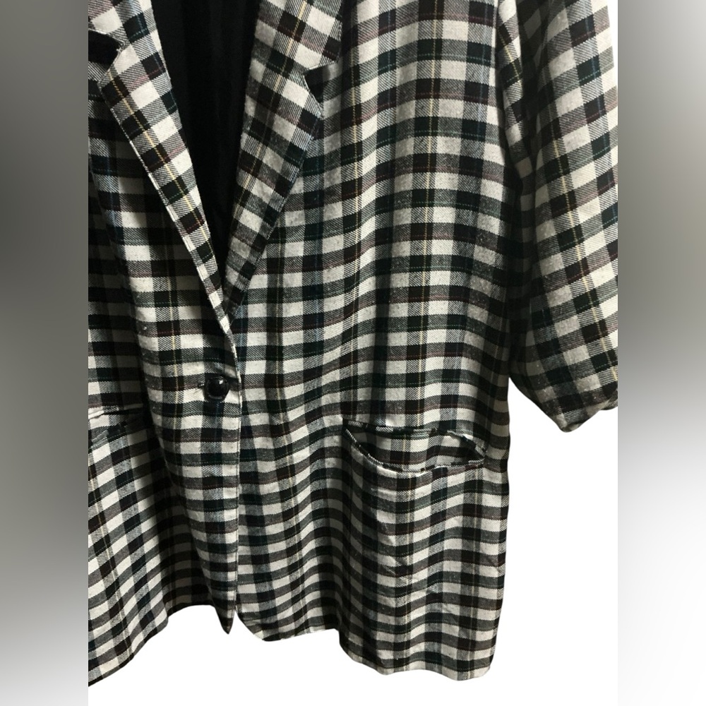 Plaid Vintage Rainbow Blazer size 14 - Picture 5 of 7
